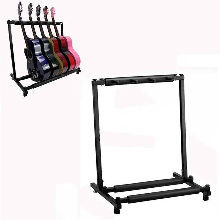 Suporte Dobrável de Metal Longo para Exposição de Guitarra, Três Prateleiras, Cinco Prateleiras, Sete Prateleiras, Nove Prateleiras