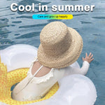 Anel de Assento com Flor de Sol para Crianças, Anel de Natação Inflável para Bebé com Almofada, Anel de Assento Flor de Sol