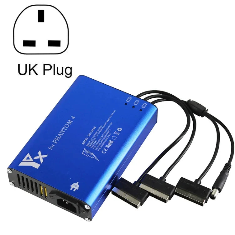 Carregador 4 em 1 Hub Controlador Inteligente de Bateria Para DJI Phantom 4 Pro Advanced+, Ficha UK, Ficha AU