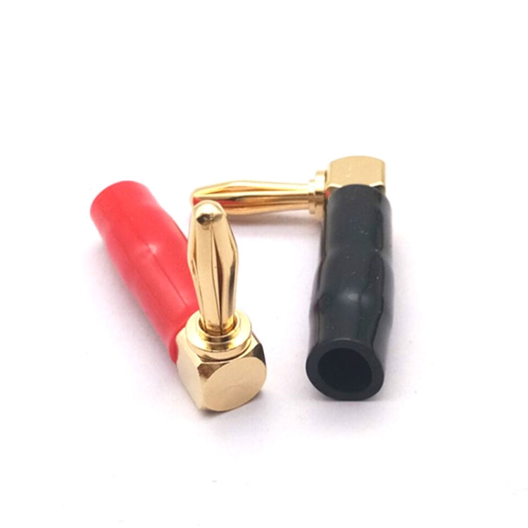 2pcs Plugue banana de 4mm em L a 90 graus com revestimento de borracha macia para ligação de colunas