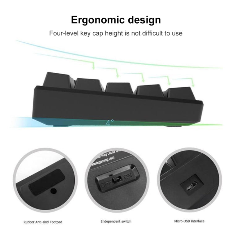 RK61 Teclado Mecânico Bluetooth / Sem Fios com Modo Duplo 61 Teclas para Tablet, Móvel e Jogos, Comprimento do Cabo: 1,5m, Interruptor Castanho, Verde, Vermelho