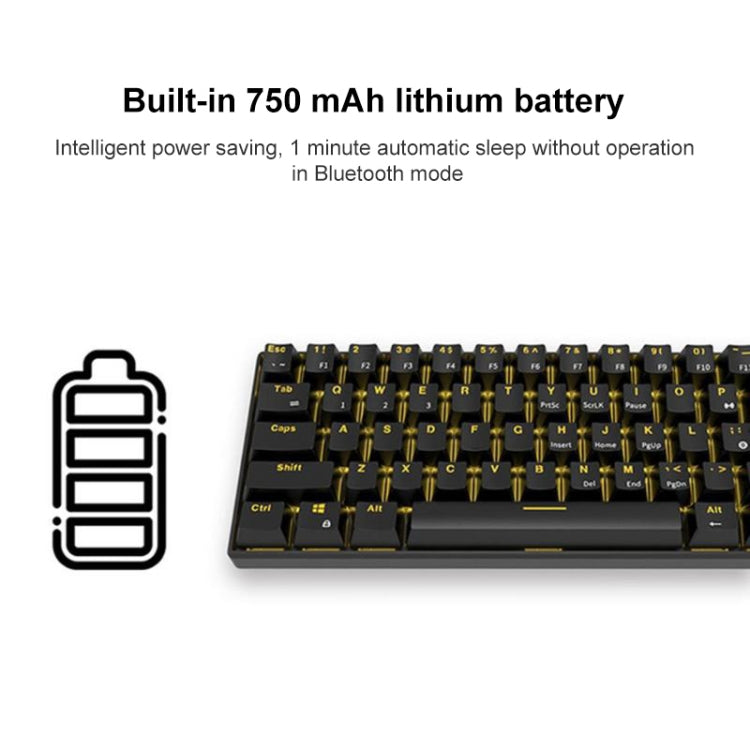 RK61 Teclado Mecânico Bluetooth / Sem Fios com Modo Duplo 61 Teclas para Tablet, Móvel e Jogos, Comprimento do Cabo: 1,5m, Interruptor Castanho, Verde, Vermelho