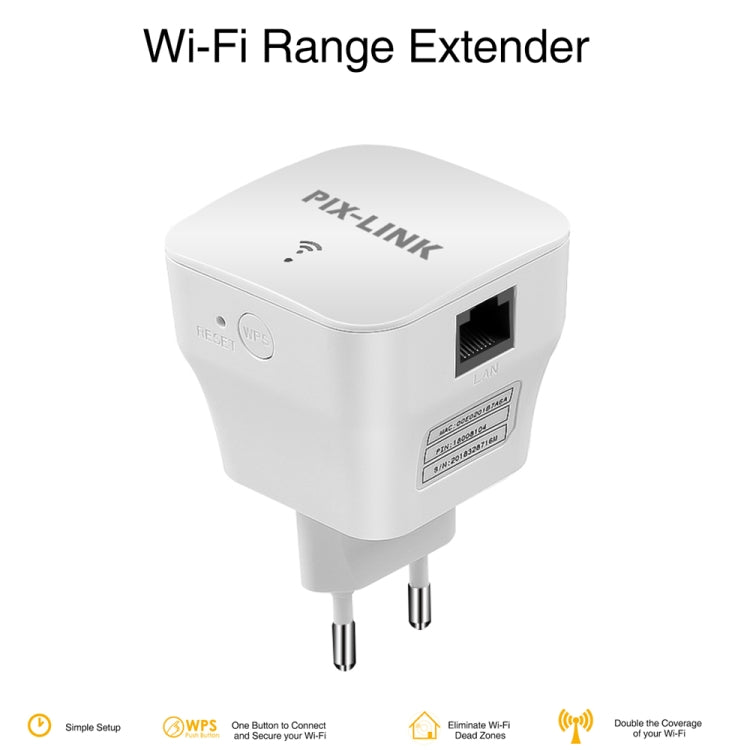 Repetidor amplificador de sinal WIFI PIXLINK WR12 300Mbps, Plugue UE, Plugue Reino Unido, Plugue EUA, Plugue AU
