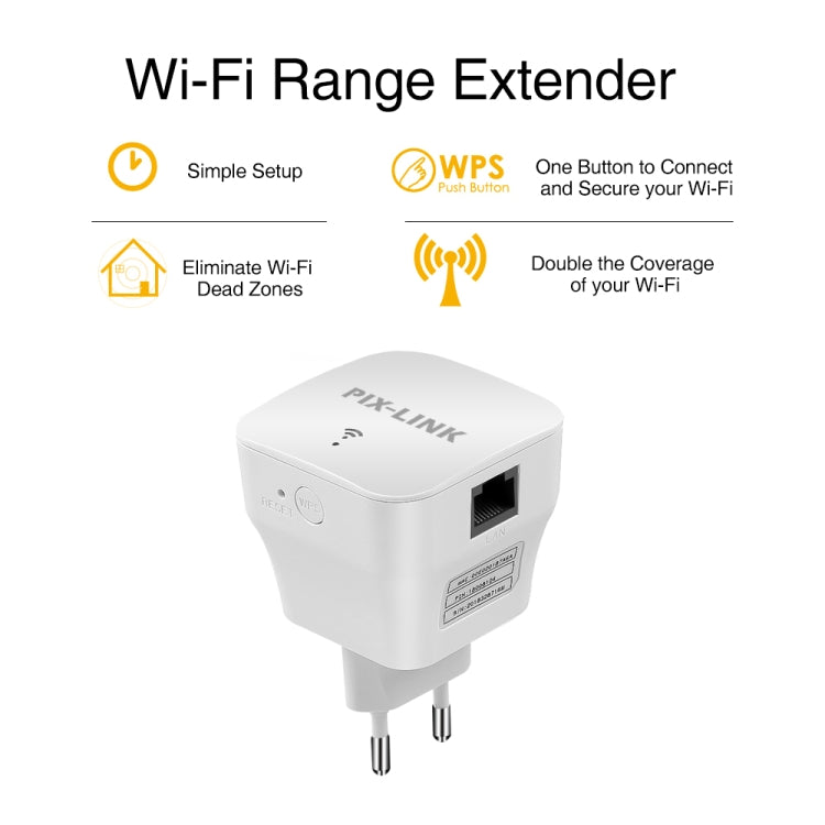Repetidor amplificador de sinal WIFI PIXLINK WR12 300Mbps, Plugue UE, Plugue Reino Unido, Plugue EUA, Plugue AU