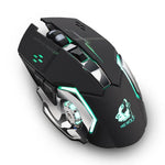 FREEDOM-WOLF X8 Rato Mecânico de Jogo Sem Fios 2.4G com 6 Teclas 2400 DPI, Carregamento Sem Fios, Silencioso e Luminoso, X8 Preto, X8 Cinzento Metalizado, X8 Preto Estrela