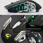 FREEDOM-WOLF X8 Rato Mecânico de Jogo Sem Fios 2.4G com 6 Teclas 2400 DPI, Carregamento Sem Fios, Silencioso e Luminoso, X8 Preto, X8 Cinzento Metalizado, X8 Preto Estrela
