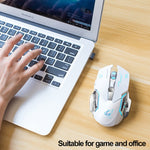 FREEDOM-WOLF X8 Rato Mecânico de Jogo Sem Fios 2.4G com 6 Teclas 2400 DPI, Carregamento Sem Fios, Silencioso e Luminoso, X8 Preto, X8 Cinzento Metalizado, X8 Preto Estrela