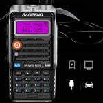 Walkie-talkie FM Mini de Alta Potência Baofeng BF-B2Plus Outdoor 15km, Plugue AU, Plugue UE, Plugue EUA, Plugue Reino Unido