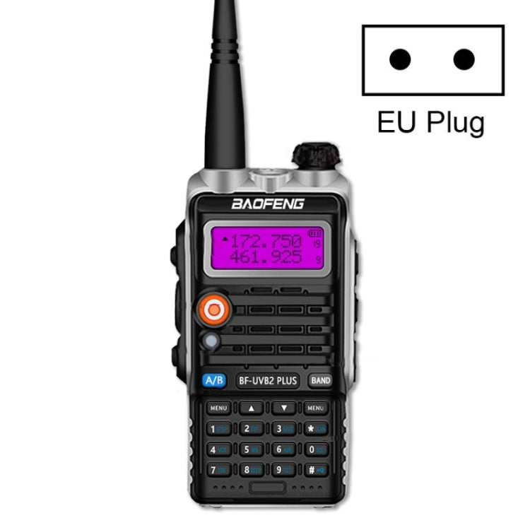 Walkie-talkie FM Mini de Alta Potência Baofeng BF-B2Plus Outdoor 15km, Plugue AU, Plugue UE, Plugue EUA, Plugue Reino Unido