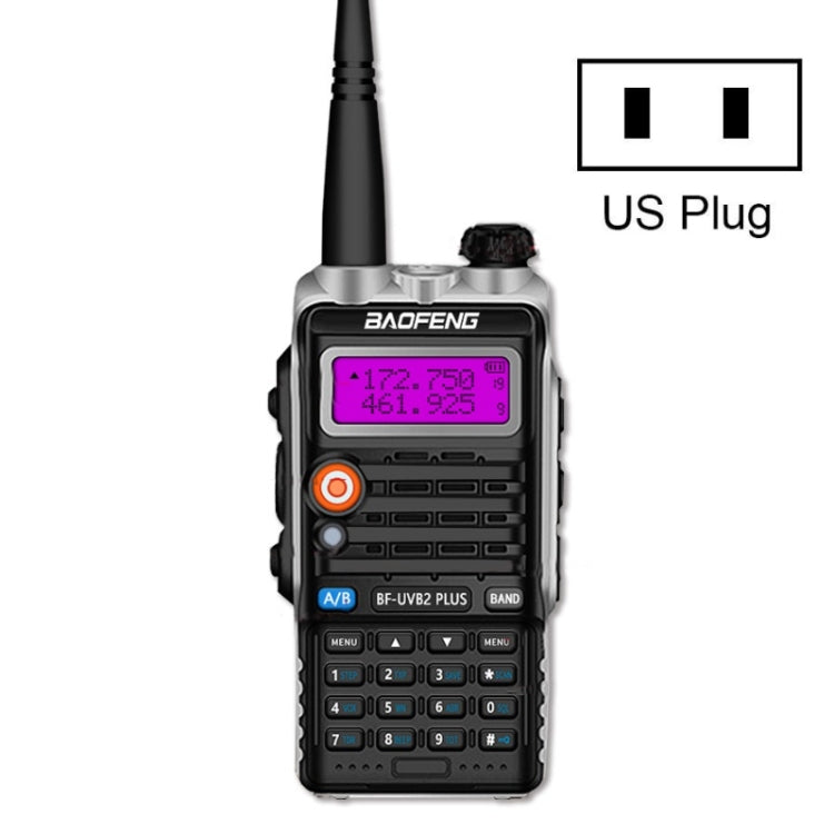 Walkie-talkie FM Mini de Alta Potência Baofeng BF-B2Plus Outdoor 15km, Plugue AU, Plugue UE, Plugue EUA, Plugue Reino Unido