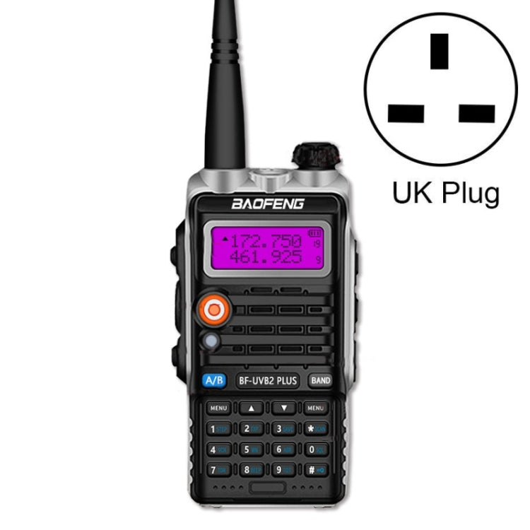Walkie-talkie FM Mini de Alta Potência Baofeng BF-B2Plus Outdoor 15km, Plugue AU, Plugue UE, Plugue EUA, Plugue Reino Unido