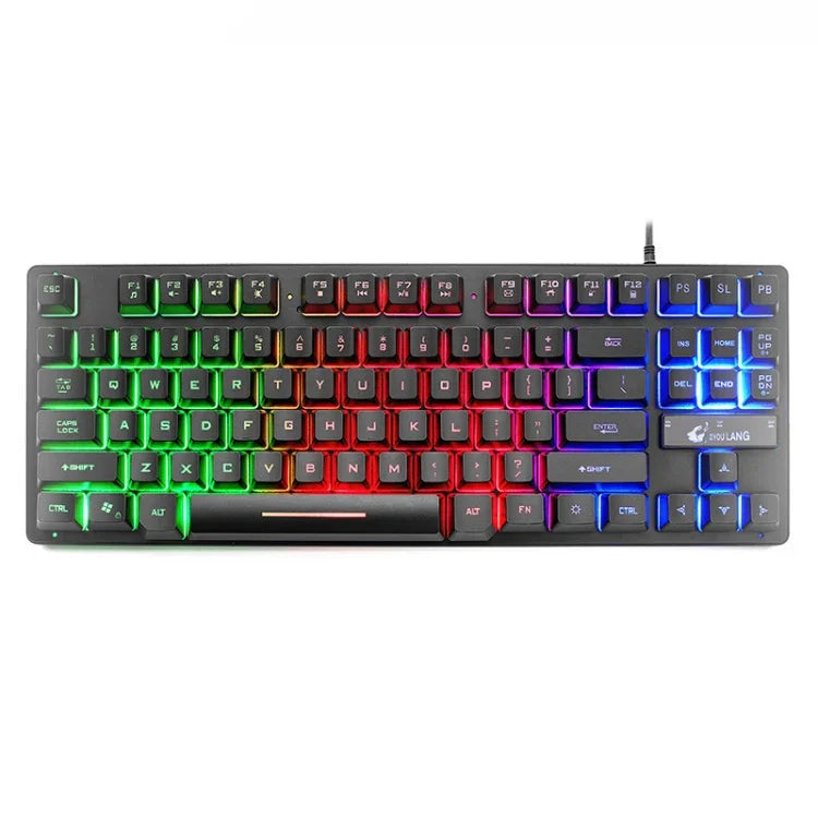 Teclado Gaming Colorido com Luz Mista ZIYOULANG K16 87 Teclas para Portátil, Comprimento do Cabo: 1,5m, K16
