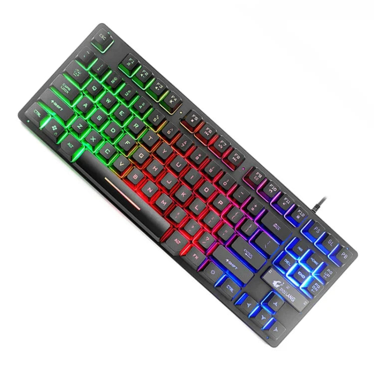 Teclado Gaming Colorido com Luz Mista ZIYOULANG K16 87 Teclas para Portátil, Comprimento do Cabo: 1,5m, K16