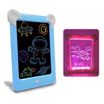 Quadro de Desenho Luminoso LED Quadro de Escrita Fluorescente Eletrónico Quadro de Mensagens para Crianças, Azul, Rosa