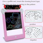 Quadro de Desenho Luminoso LED Quadro de Escrita Fluorescente Eletrónico Quadro de Mensagens para Crianças, Azul, Rosa