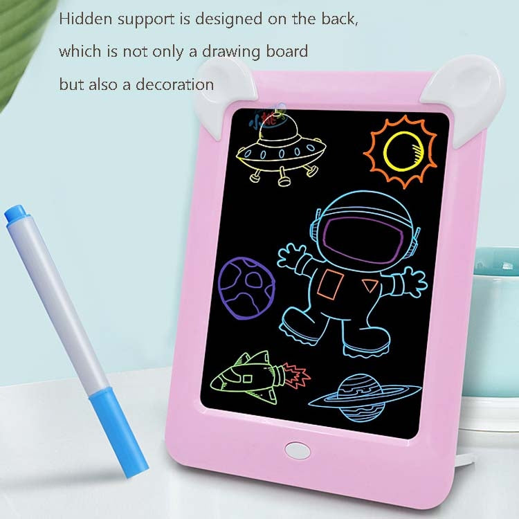 Quadro de Desenho Luminoso LED Quadro de Escrita Fluorescente Eletrónico Quadro de Mensagens para Crianças, Azul, Rosa