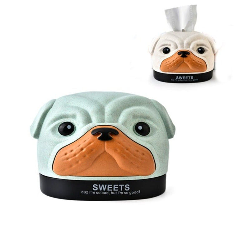 Caixa de Lenços Criativa com Design de Cão Bobbi de Trigo para Sala de Estar e Quarto, Caixa de Armazenamento para Rolo de Papel, Verde, Azul, Rosa, Bege