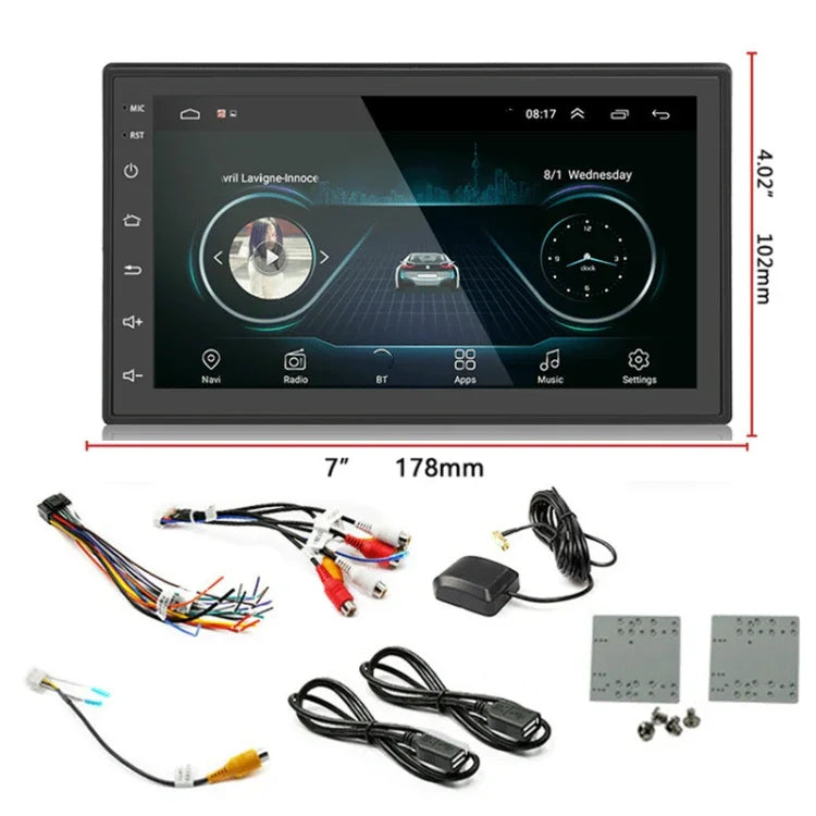 Reprodutor MP5 Universal Android de Navegação para Carro 7 polegadas GPS Bluetooth Navegação para Carro Tudo-em-um, Standard +4 Câmaras de Luz, Standard +8 Câmaras de Luz