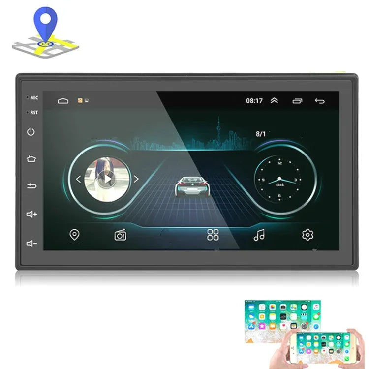 Reprodutor MP5 Universal Android de Navegação para Carro 7 polegadas GPS Bluetooth Navegação para Carro Tudo-em-um, Standard +4 Câmaras de Luz, Standard +8 Câmaras de Luz