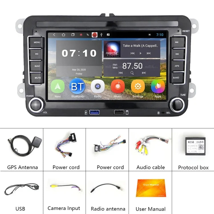 Adequado para Volkswagen Reprodutor Multimédia para Carro 7 polegadas Navegação Bluetooth Máquina Integrada de Reversão Android 10.0, 1+16G, 2+16G, 2+32G