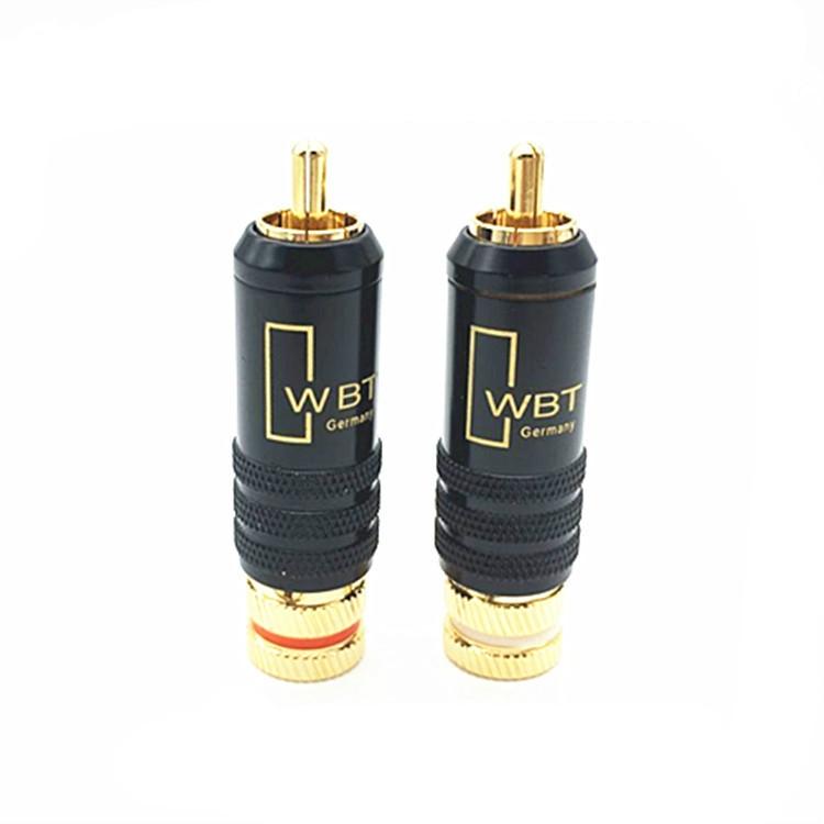2pcs Plugue RCA Lotus WBT-0144 para áudio e vídeo AV