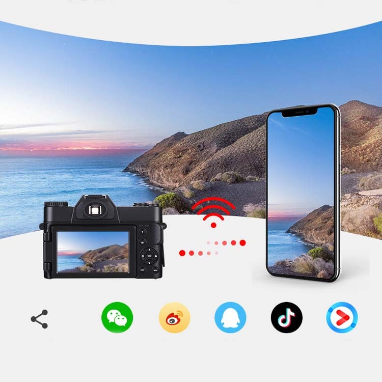 Câmara Digital HD de 48 Milhões de Pixels com Ecrã de 3.0 polegadas, Suporta HDMI / WIFI / Cartão TF, CDR9