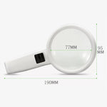 Lupa Portátil de Alta Definição com Luz LED para Leitura e Manutenção para Idosos, 95mm 10x, 110mm 30x Lente Dupla