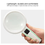 Lupa Portátil de Alta Definição com Luz LED para Leitura e Manutenção para Idosos, 95mm 10x, 110mm 30x Lente Dupla