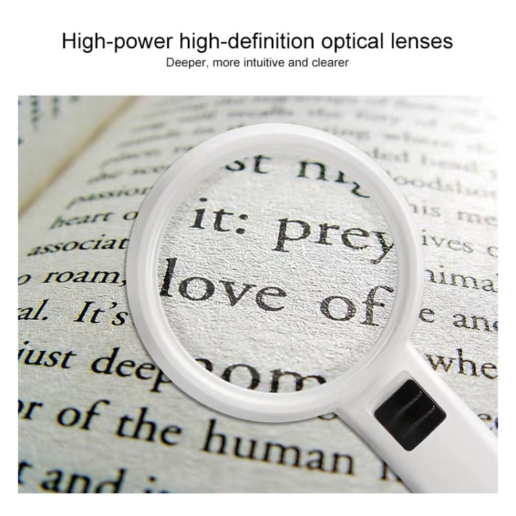Lupa Portátil de Alta Definição com Luz LED para Leitura e Manutenção para Idosos, 95mm 10x, 110mm 30x Lente Dupla