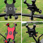 Suporte para Telemóvel para Bicicleta Elétrica com Rotação de 360 graus, Suporte Ajustável em Quatro Direções para Motocicleta, Guiadores, Espelhos Retrovisores