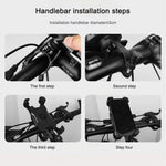 Suporte para Telemóvel para Bicicleta Elétrica com Rotação de 360 graus, Suporte Ajustável em Quatro Direções para Motocicleta, Guiadores, Espelhos Retrovisores