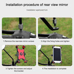 Suporte para Telemóvel para Bicicleta Elétrica com Rotação de 360 graus, Suporte Ajustável em Quatro Direções para Motocicleta, Guiadores, Espelhos Retrovisores