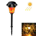 Lâmpada Dinâmica de Chama Solar para Paisagem, Luz LED para Jardim e Relvado Exterior
