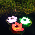 Luz Flutuante Solar Exterior Impermeável para Jardim e Pátio, Luz de Lótus, Rosa, Amarelo Claro, Branco, Roxo, Vermelho