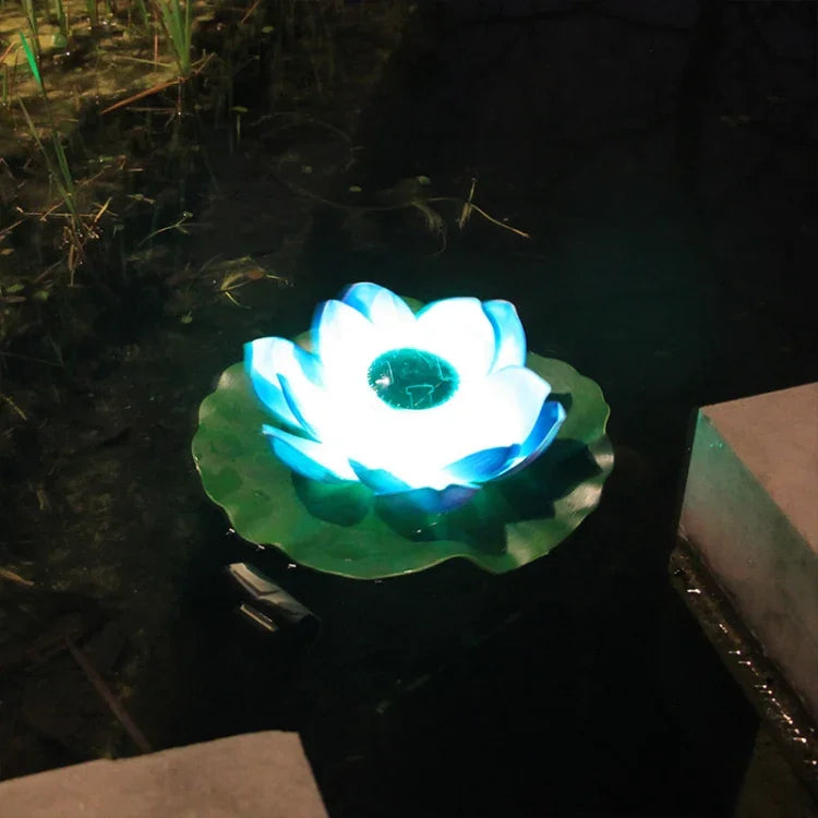 Luz Flutuante Solar Exterior Impermeável para Jardim e Pátio, Luz de Lótus, Rosa, Amarelo Claro, Branco, Roxo, Vermelho