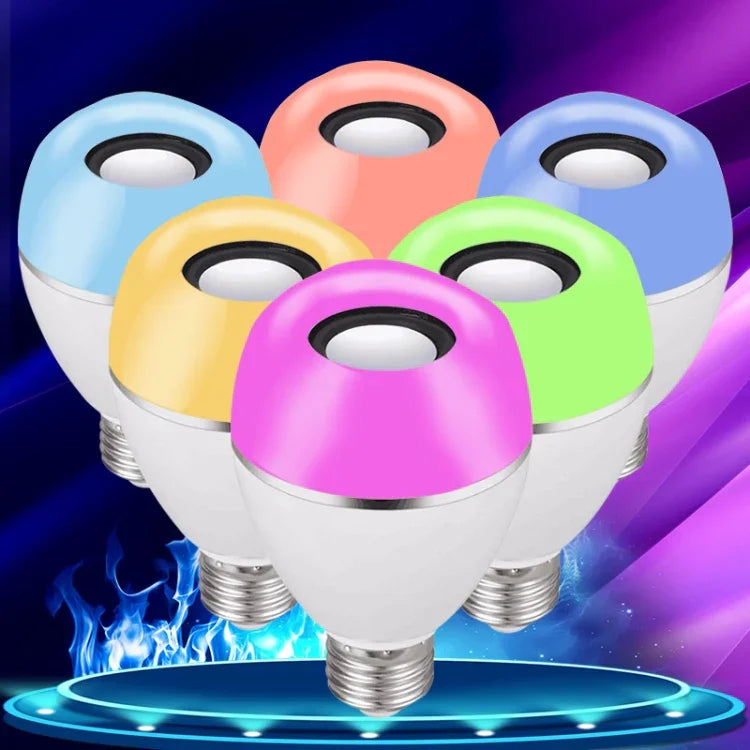 Lâmpada LED Musical E27 Inteligente Colorida com Controlo Remoto Luz para Acordar, Luz Musical Multi-ligação APP, APP + Controlo Remoto