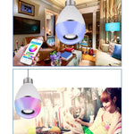 Lâmpada LED Musical E27 Inteligente Colorida com Controlo Remoto Luz para Acordar, Luz Musical Multi-ligação APP, APP + Controlo Remoto