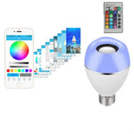 Lâmpada LED Musical E27 Inteligente Colorida com Controlo Remoto Luz para Acordar, Luz Musical Multi-ligação APP, APP + Controlo Remoto