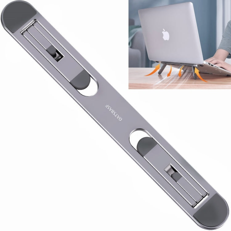 Suporte portátil dobrável para computador portátil Oatsbasf, suporte elevatório para ventilador e aquecedor, prateado, cinzento