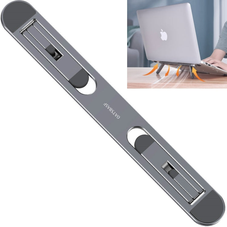 Suporte portátil dobrável para computador portátil Oatsbasf, suporte elevatório para ventilador e aquecedor, prateado, cinzento