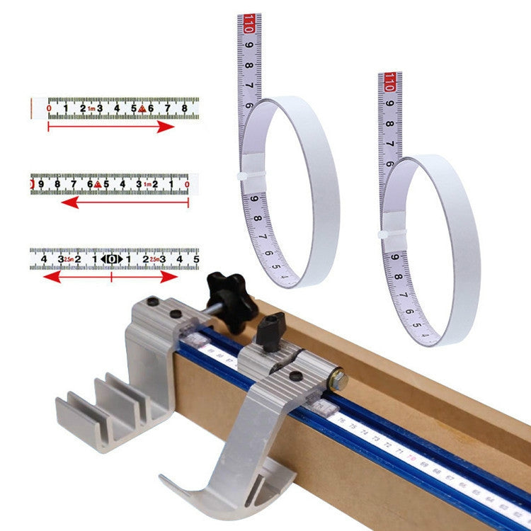 Régua de Aço com Escala Adesiva, Fita Métrica Autoadesiva, 1m Frente, 2m Frente, 3m Frente, 4m Frente, 5m Frente, 1m Invertida, 2m Invertida, 3m Invertida, 4m Invertida, 5m Invertida, 1m Ponto Médio, 2m Ponto Médio, 3m Ponto Médio
