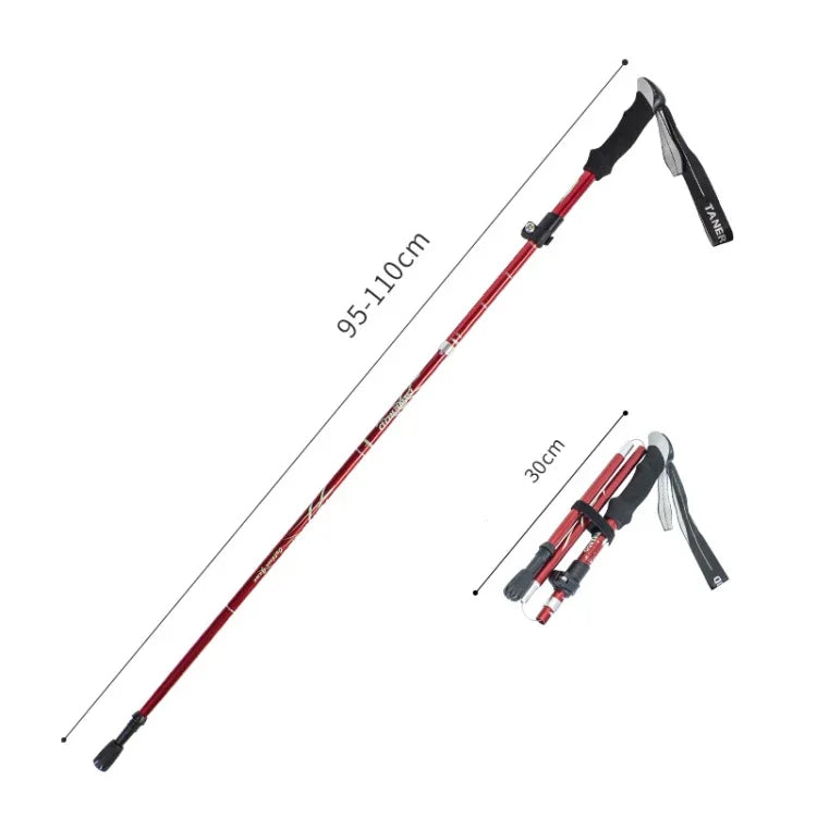 Bengalas de trekking TANERDD TR-D0001 em liga de alumínio, dobráveis, corrimãos para caminhada ao ar livre, TR-D0001 curto (vermelho), TR-D0001 curto (azul), TR-D0001 curto (azul céu), TR-D0001 curto (roxo), TR-D0001 curto (preto), TR-D0001 curto (verde)