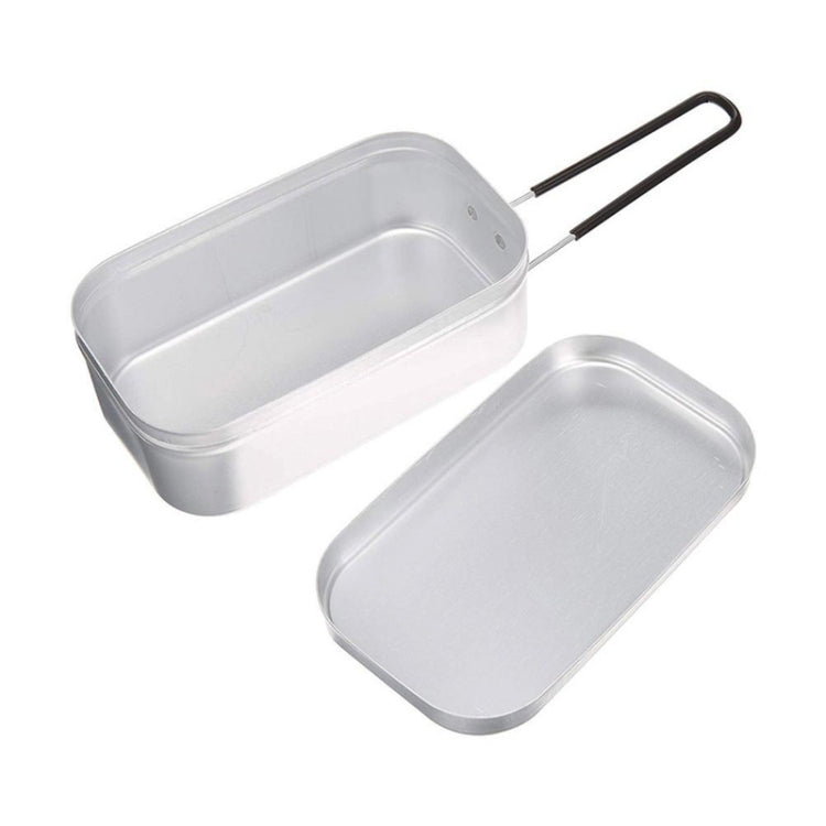 Caixa de Almoço Dobrável Portátil para Camping e Viagem Caixa de Almoço em Alumínio Retro Pequena, Caixa de Almoço Pequena Regular, Caixa de Almoço com Suporte para Cozer a Vapor