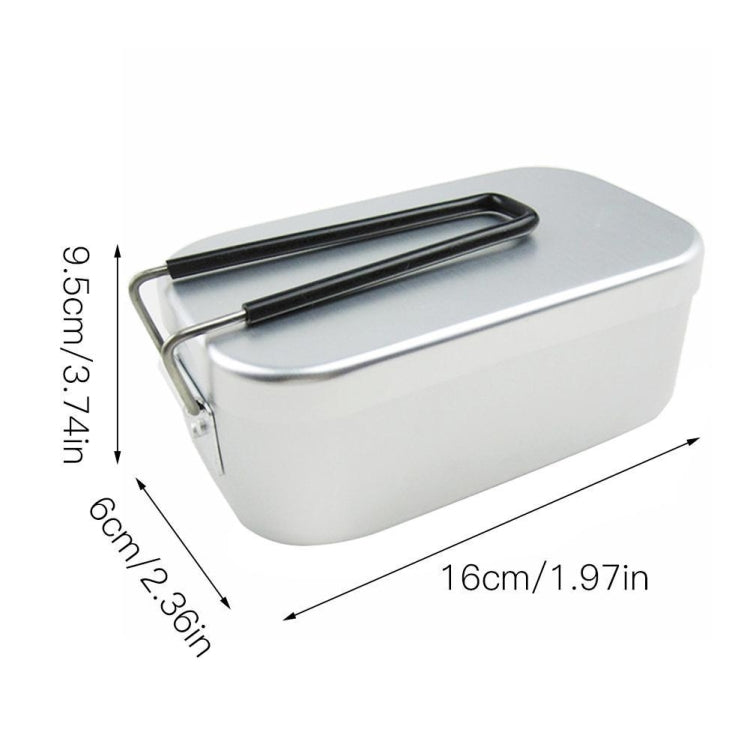 Caixa de Almoço Dobrável Portátil para Camping e Viagem Caixa de Almoço em Alumínio Retro Pequena, Caixa de Almoço Pequena Regular, Caixa de Almoço com Suporte para Cozer a Vapor