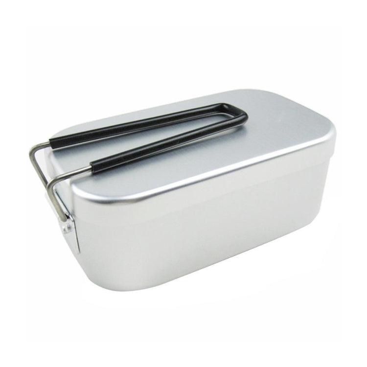 Caixa de Almoço Dobrável Portátil para Camping e Viagem Caixa de Almoço em Alumínio Retro Pequena, Caixa de Almoço Pequena Regular, Caixa de Almoço com Suporte para Cozer a Vapor