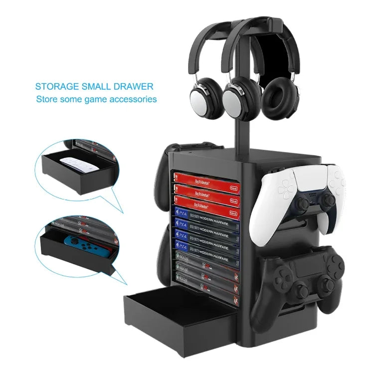 Suporte para Armazenamento de Discos de Jogos e Auriculares para PS5 / Xsx, Para PS5 / Xsx