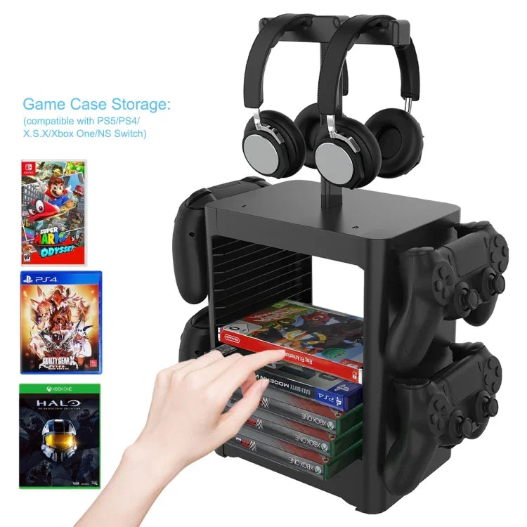 Suporte para Armazenamento de Discos de Jogos e Auriculares para PS5 / Xsx, Para PS5 / Xsx