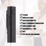 Receptor Bluetooth Tradutor de Voz para Auscultadores Inteligente 26 Idiomas Tradutor de Voz e Texto para Viagens e Negócios Cartão TF Auricular
