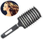 Pente Massageador de Couro Cabeludo Escova de Cabelo Nylon Cerdas para Mulheres Cabelos Cacheados Escova Desembaraçadora para Salão Ferramenta de Estilismo