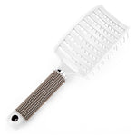 Pente Massageador de Couro Cabeludo Escova de Cabelo Nylon Cerdas para Mulheres Cabelos Cacheados Escova Desembaraçadora para Salão Ferramenta de Estilismo